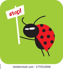 life of insects. decisive beetle against everything. vector drawing for Illustration.