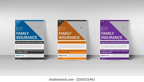 Life insurance flyer design. A4 design and fully editable file