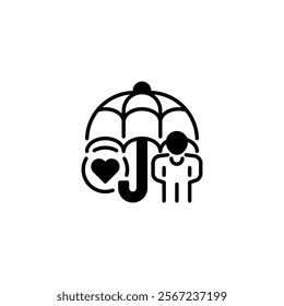 Life Insurance Glyph Icon. linear style sign for mobile concept and web design. Outline vector icon.
