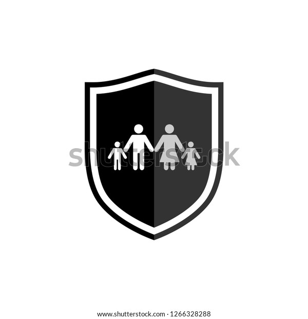 Life Insurance Icon. Family Protection Vector\
Illustration Logo\
Template.