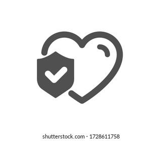 Life Insurance Icon. Health Coverage Sign. Protection Policy Symbol. Classic Flat Style. Quality Design Element. Simple Life Insurance Icon. Vector