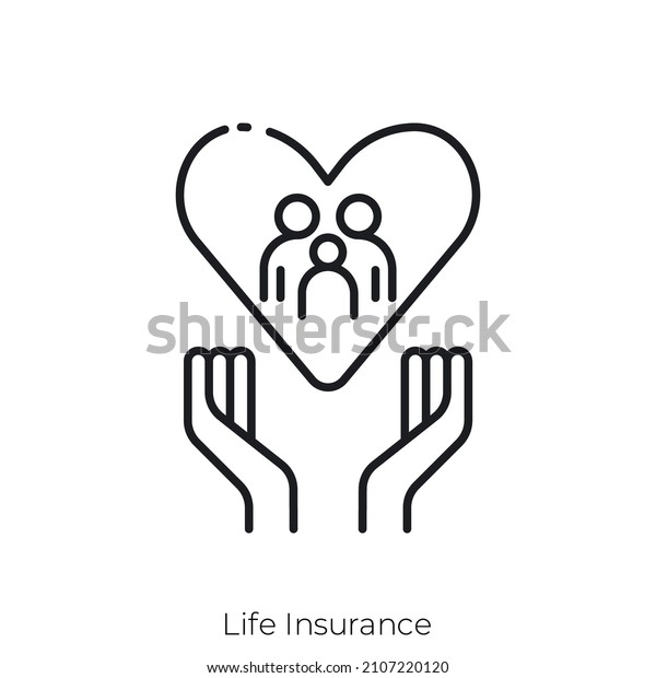 Life Insurance icon. Outline style icon design\
isolated on white\
background