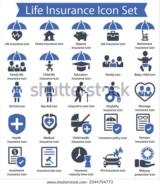 Life Insurance icon\
Set, Vector graphics