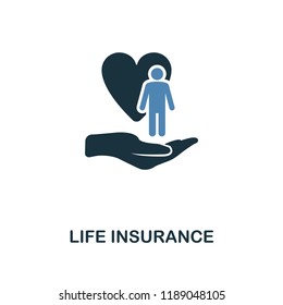 Life Insurance icon in two color design. Line style icon from insurance collection. UX and UI. Pixel perfect premium life insurance icon. For web design, apps, software and printing.