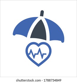 Icono de seguro de vida, gráficos vectoriales