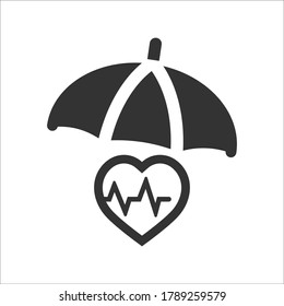 Life insurance icon, vector graphics