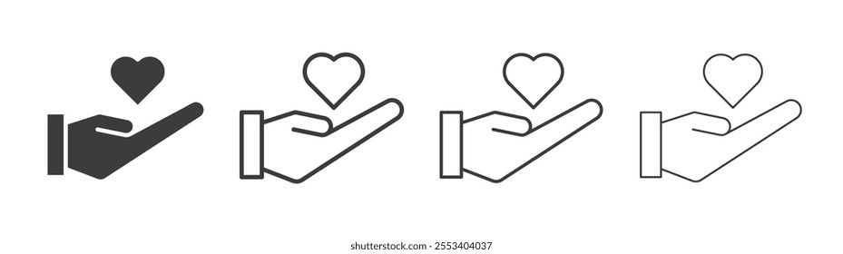 Life insurance icons collection. vector set in black color