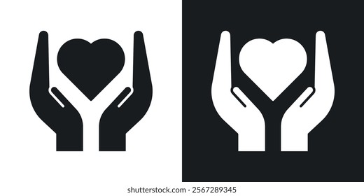 Life insurance icons in solid black and white colors