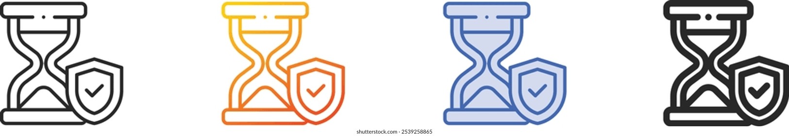 icono de seguro de vida. Diseño lineal delgado, degradado, trazo azul y estilo atrevido aislado sobre fondo blanco