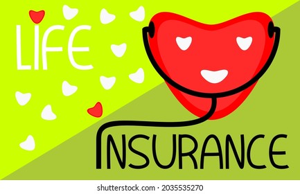 Life Insurance Illustration Vector Wallpaper With Heart as Your Doctor