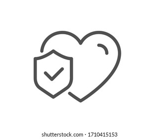 Life Insurance Line Icon. Health Coverage Sign. Protection Policy Symbol. Quality Design Element. Editable Stroke. Linear Style Life Insurance Icon. Vector