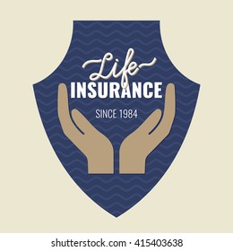 Life Insurance Logo. Conceptual Sign Life Insurance And Property.