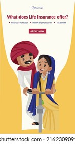 Life insurance offer portrait template design. 