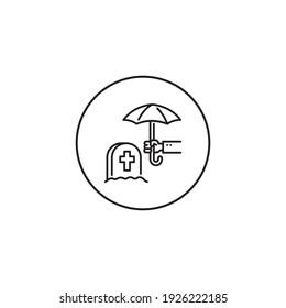 life insurance outline style icon in circle