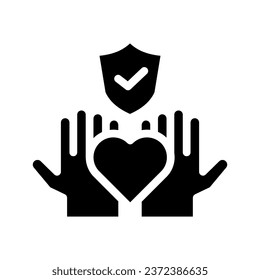 life insurance solid icon illustration vector graphic. Simple element illustration vector graphic, suitable for app, websites, and presentations isolated on white background