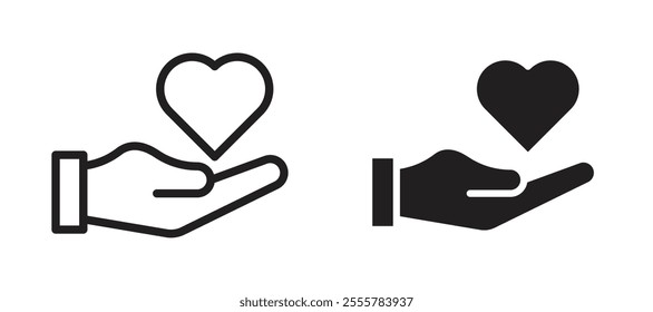 Life insurance vector icon set in black color.