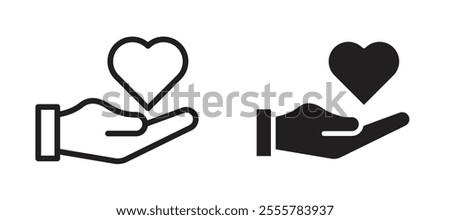 Life insurance vector icon set in black color.