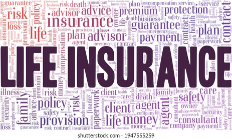 Life Insurance Vector Illustration Word Cloud Stock Vector (Royalty ...