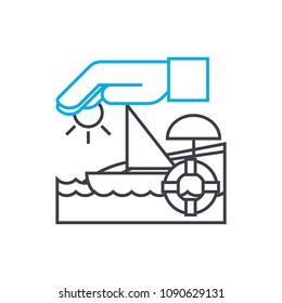 Life insurance vector thin line stroke icon. Life insurance outline illustration, linear sign, symbol concept.
