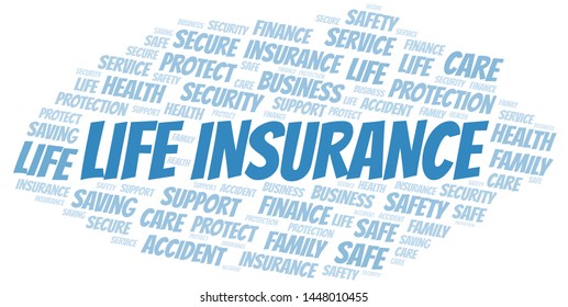 Life Insurance word cloud vector made with text only