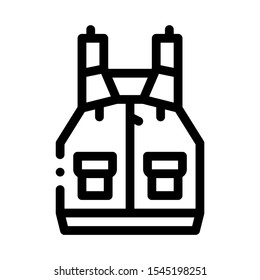 Life Jacket Canoeing Icon Vector Thin Line. Contour Illustration