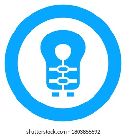 Life jacket, circle trendy icon on a white background