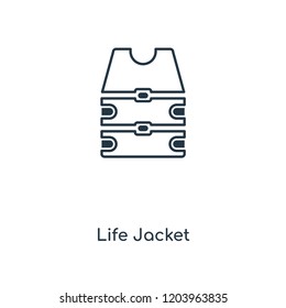 Life Jacket concept line icon. Linear Life Jacket concept outline symbol design. This simple element illustration can be used for web and mobile UI/UX.