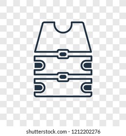 Life Jacket concept vector linear icon isolated on transparent background, Life Jacket concept transparency concept in outline style