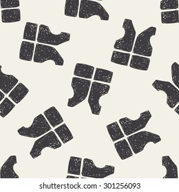 life jacket doodle seamless pattern background