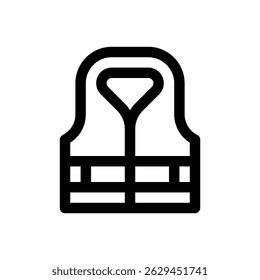 Life jacket. Editable stroke vector icon.