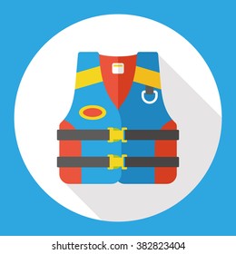 Life jacket flat icon