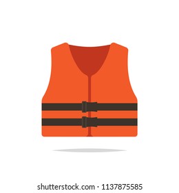 Life jacket flat icon vector