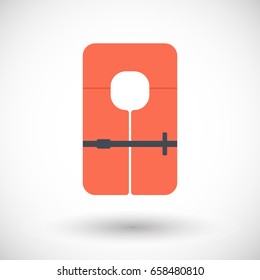 Life jacket flat vector icon, Flat design of swimming safety with round shadow, vector illustration