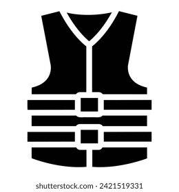 life jacket Glyph Icon Background White