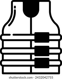 Life Jacket glyph and line vector illustration