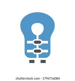 life jacket - gray blue icon isolated on white background