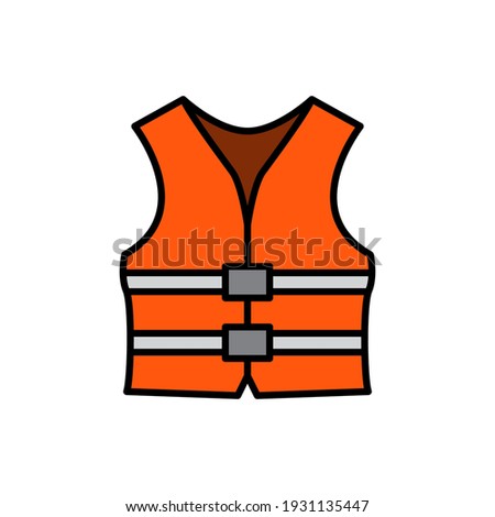 life jacket icon of color style design vector template