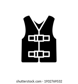 life jacket icon of glyph style design vector template