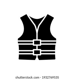 life jacket icon of glyph style design vector template