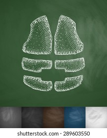 life jacket icon. Hand drawn vector illustration. Chalkboard Design