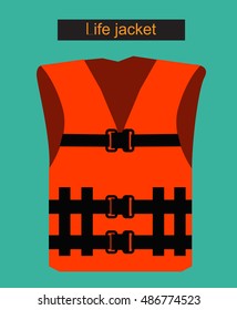  life jacket, icon illustration