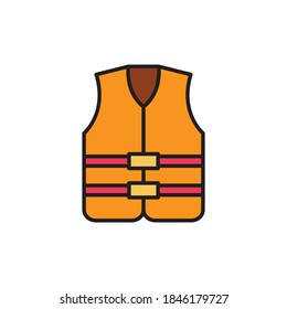 Symbol für die Rettungsjacke einzeln auf Zeichen, Vektorgrafik
