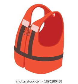 Life jacket icon. Isometric of life jacket vector icon for web design isolated on white background