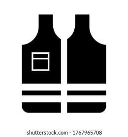 icono de chaleco salvavidas o logotipo símbolo de signo aislado ilustración vectorial - iconos vectoriales de estilo negro de alta calidad
