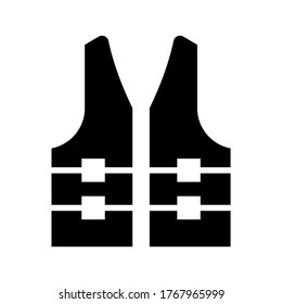 icono de chaleco salvavidas o logotipo símbolo de signo aislado ilustración vectorial - iconos vectoriales de estilo negro de alta calidad
