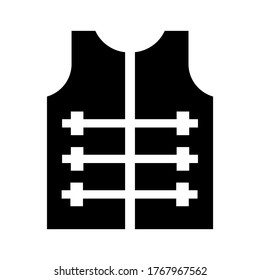 icono de chaleco salvavidas o logotipo símbolo de signo aislado ilustración vectorial - iconos vectoriales de estilo negro de alta calidad
