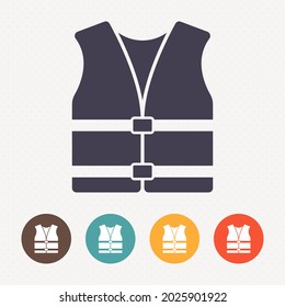 Life jacket icon on dot pattern background