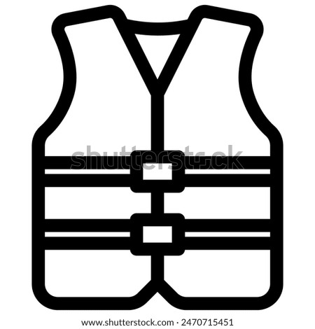 life jacket icon with outline style