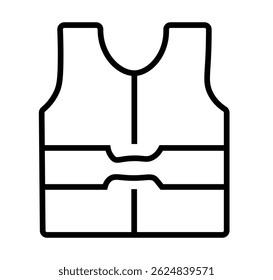 Life Jacket icon. Safety vest icon. Reflective vest icon. life jacket outline icon on white background
