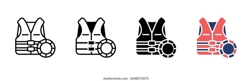 Life Jacket icon sheet multiple style collection